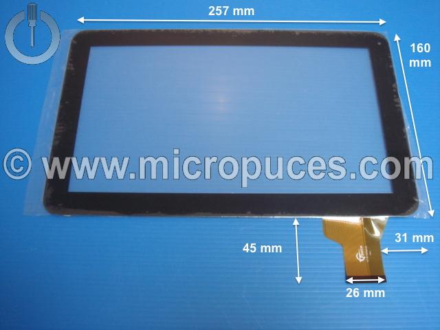 Vitre tactile noire 10,1" GT1010PD035 (50 pin)