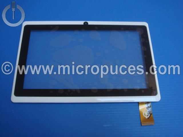 Vitre tactile pour tablette 7" pouces (30 pin) webcam centrale cadre blanc