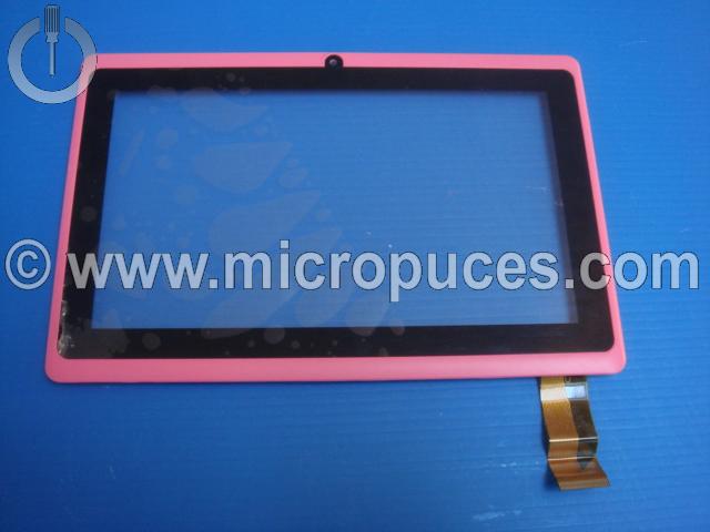 Vitre tactile pour tablette 7" pouces (30 pin) webcam centrale cadre rose