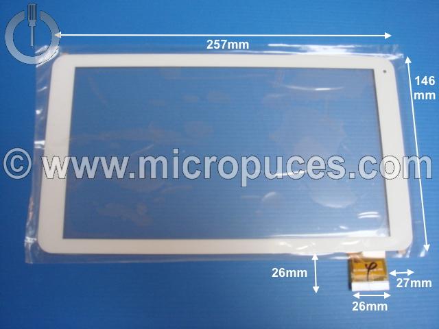 Vitre tactile blanche 10,1" XLD1033-V0 (F49W)