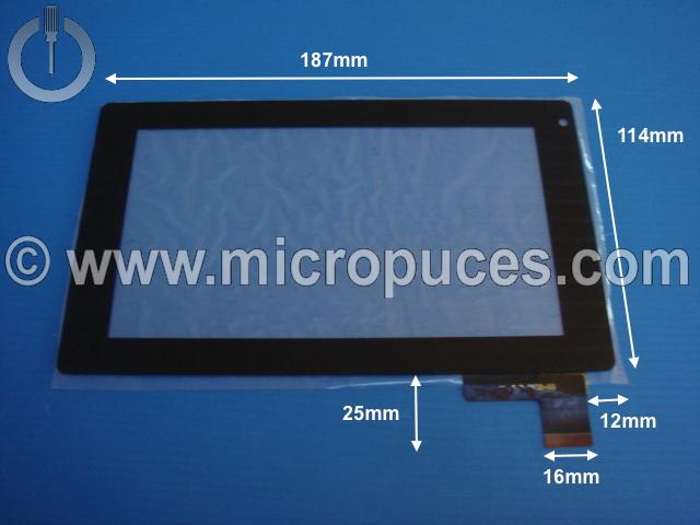 Vitre tactile noire 7" pouces FPC-CTP-0700-056-1 (51 pin)