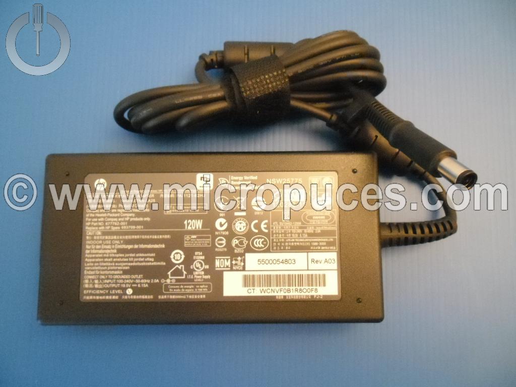 Chargeur Alimentation 120W pour HP