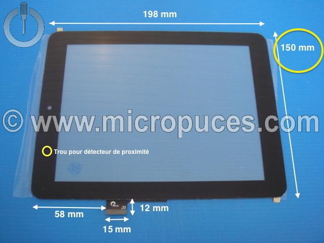 Vitre tactile * NEUVE * noire F0264 X pour tablette 8" pouces (51 pin) 150 mm