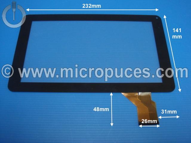 Vitre tactile noire 9" pouces 50 pin DH-0901A1