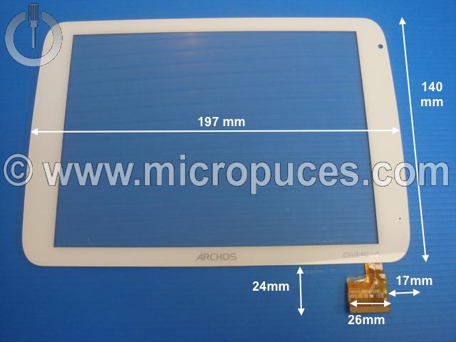 Vitre tactile * NEUVE * blanche TOPSUN D0046(C0B) A1_8" pouces (40 pin)