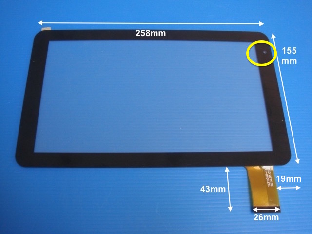 Vitre tactile noire 10.1" pouces 50 pin RP-379A-10.1-FPC
