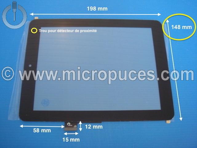 Vitre tactile * NEUVE * noire F0425 pour tablette 8" pouces (51 pin) 148 mm