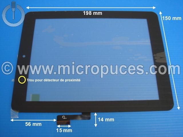 Vitre tactile noire F0425 X pour tablette 8" pouces (51 pin) 150 mm