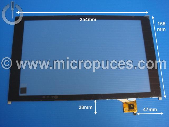 Vitre tactile * NEUVE * noire pour tablette 10 pouces Touch Tablet 10 Fluo CT1030 (nappe 6 pins )
