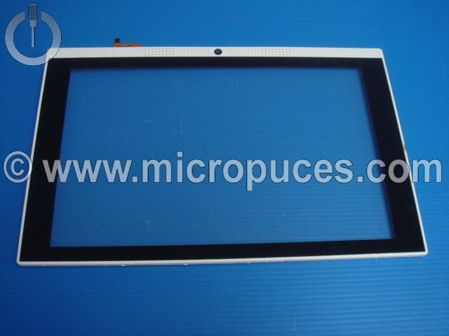 Vitre tactile + contour blanc pour tablette 10 pouces Touch Tablet 10 Fluo CT1030 (nappe 6 pins )