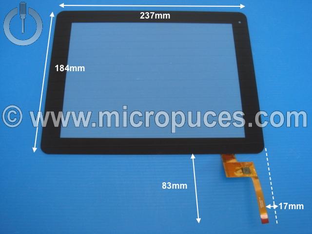 Vitre tactile * NEUVE * noire 9.7" pouces TOPSUN E0011_A2 ou compatible (12 pin)