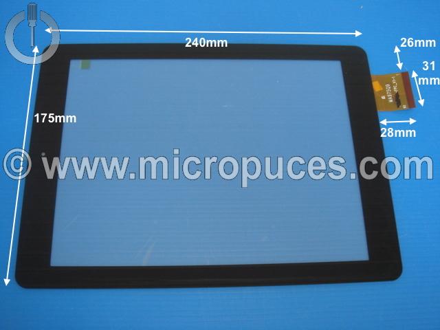 Vitre tactile * NEUVE * noire MA975Q9 pour tablette 9.7" pouces (60 pin)