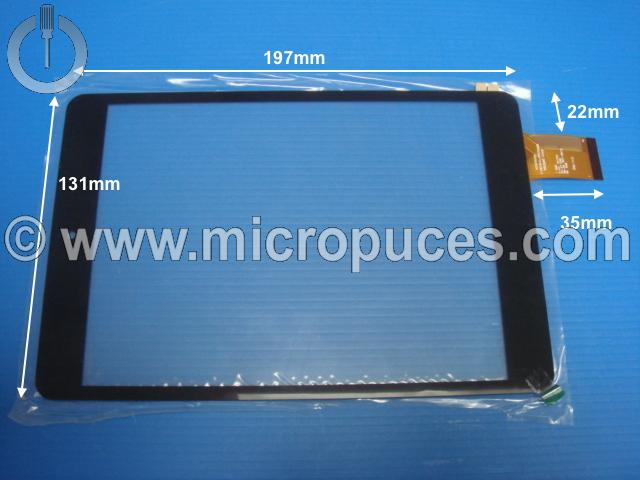 Vitre tactile noire 7.85" pouces 40 pin C196131A1-FPC720DR