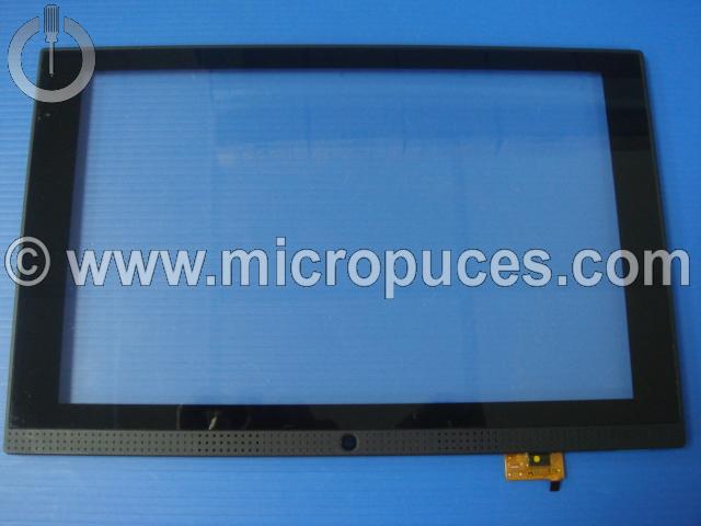 Vitre tactile + contour noir pour tablette 10 pouces Touch Tablet 10 Fluo CT1030 (nappe 6 pins )