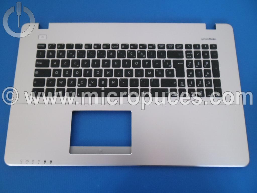 Clavier + plasturgie de dessus argent AZERTY pour ASUS F750JA X750JA K750