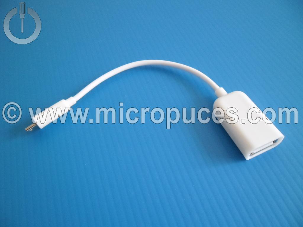 Cable adaptateur USB OTG pour tablette ou smartphone