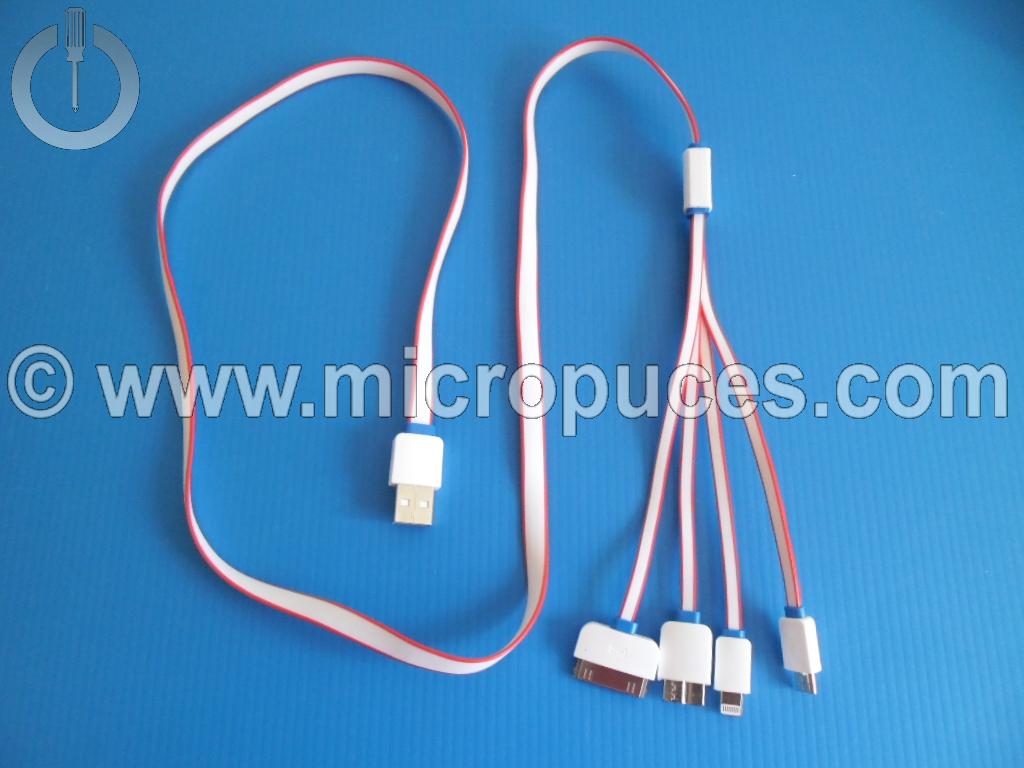 Cable * NEUF * de charge multi-embouts pour tablettes et smartphones
