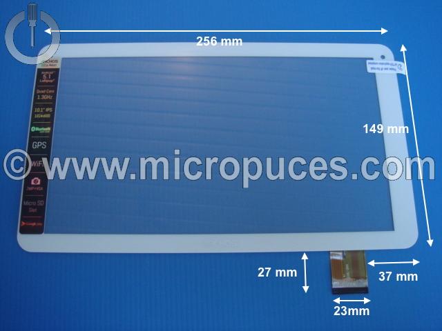 Vitre tactile blanche 10" pouces HXD-1072A1 ou compatible (45 pin)