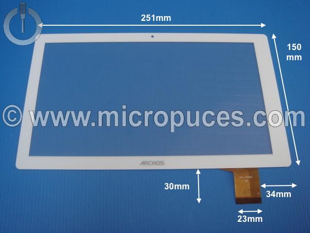 Vitre tactile blanche 10" d'origine ARCHOS 101d neon (45 pin)