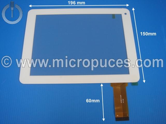 Vitre tactile * NEUVE * blanche pour tablette 8" pouces ZP9189-8 (40 pin)