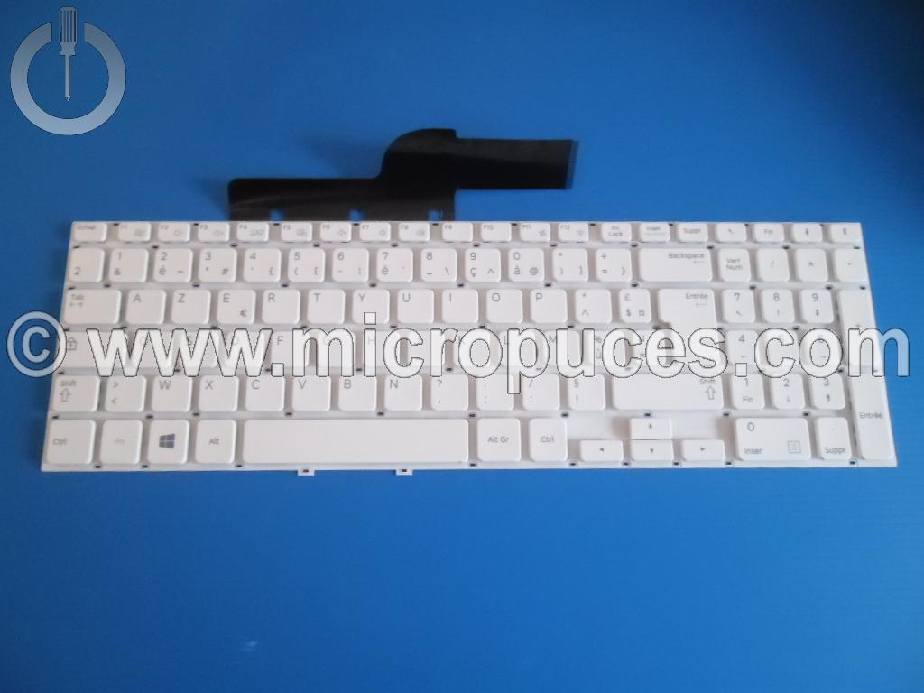Clavier AZERTY blanc pour SAMSUNG NP270E5E