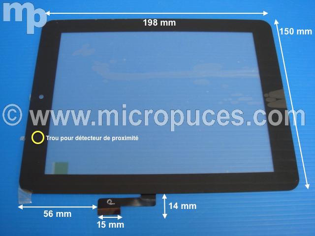 Vitre tactile noire FPC-CTP-0800-021V1-1 pour tablette 8" pouces (51 pin) 150 mm
