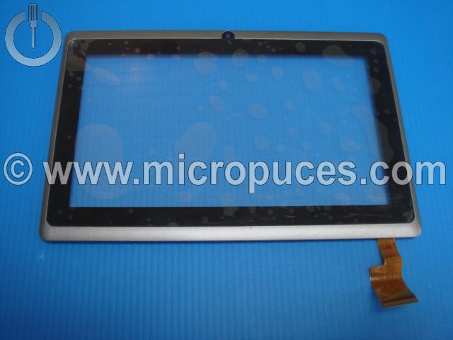 Vitre tactile pour tablette 7" pouces (30 pin) webcam centrale cadre gris