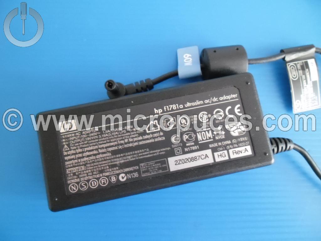 Chargeur Alimentation 19V 3.16A pour HP Compaq