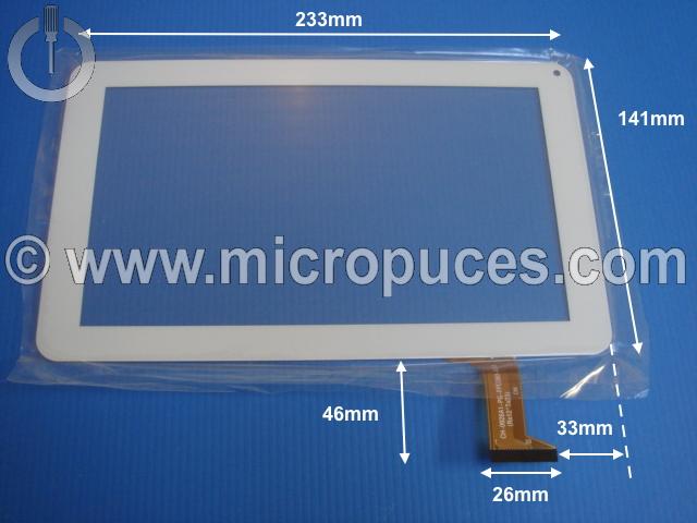 Vitre tactile * neuve * 9" pouces DH-0926A1-PG-FPC080-V3.0 Blanche