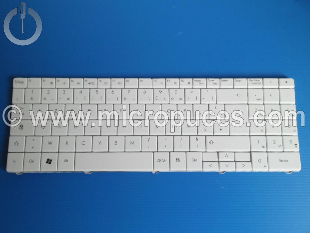 Clavier NEUF AZERTY blanc pour PACKARD BELL EasyNote ST85 ST86
