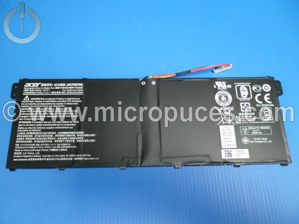 Batterie d'origine 15.2v AC14B8K pour ACER V3-371 ES1-512