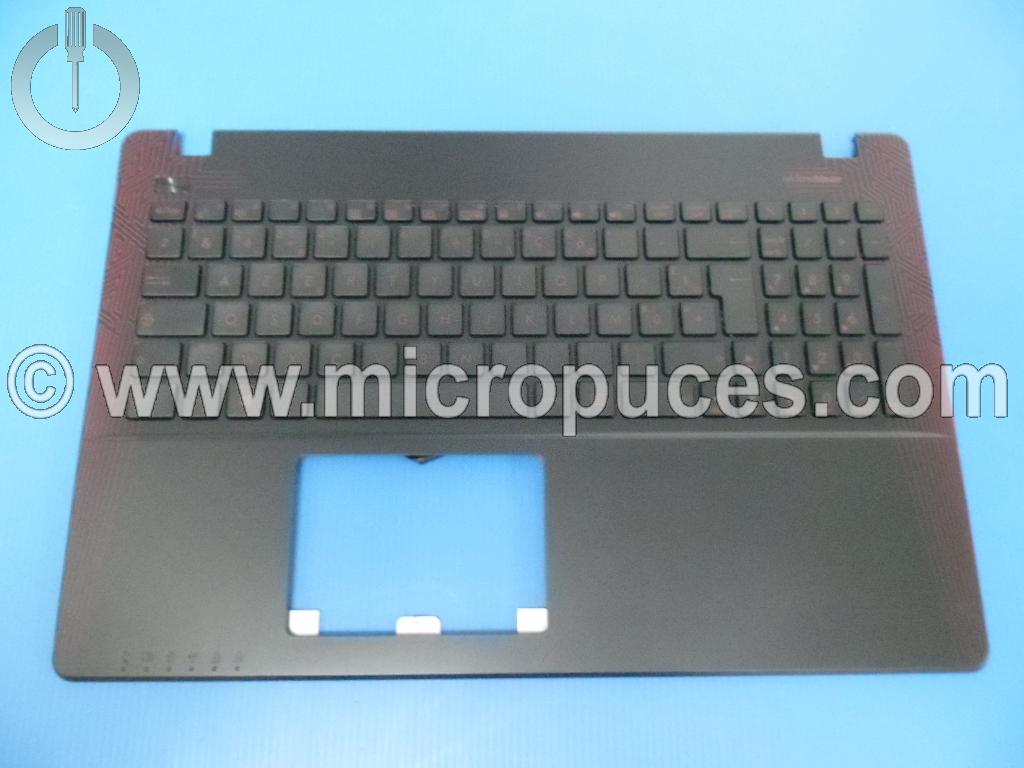 Clavier AZERTY + plasturgie noire ROG pour ASUS R510 ( touches rouges )