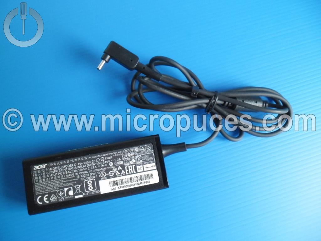 Chargeur d'alimentation 19V 2.37A noir pour ACER Swift