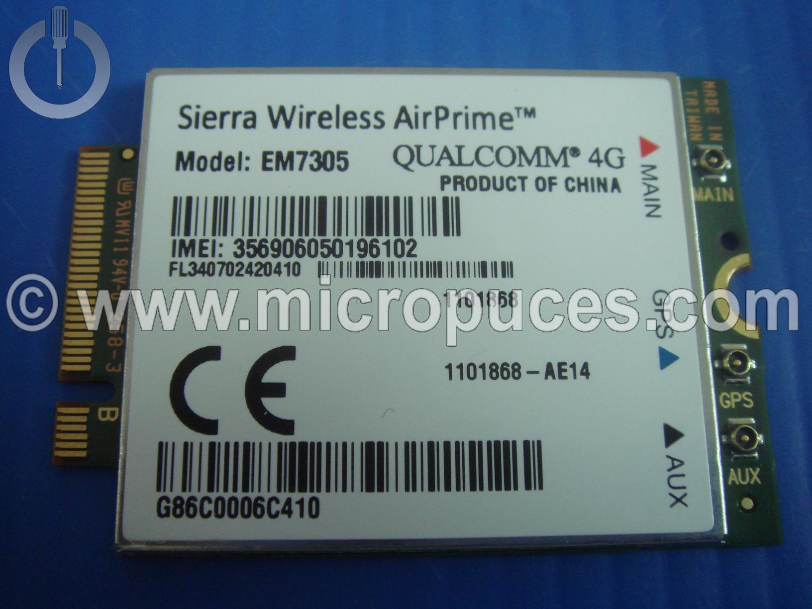 Carte SIERRA Wireless  EM7305 4G + GPS pour Toshiba Z10T-A-12W