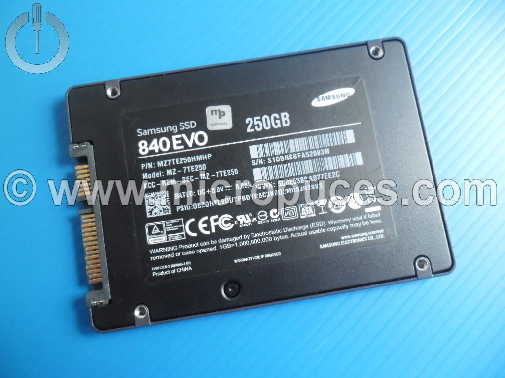 Disque dur SSD SATA 3 250Go SAMSUNG 840 EVO