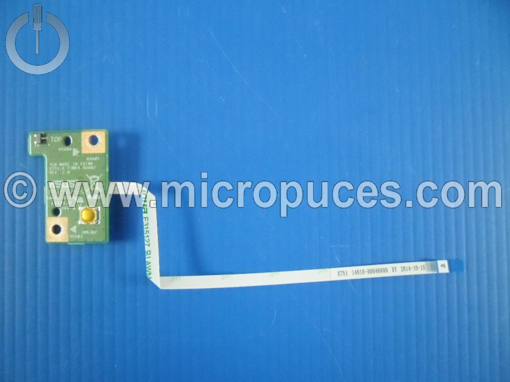 Carte fille bouton power pour Asus K751L X751L