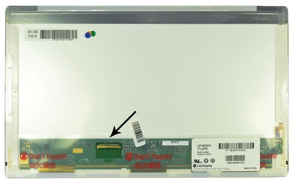 Ecran 14" Led Slim 40 pin (gauche) HD 1366 x 768 - neuf