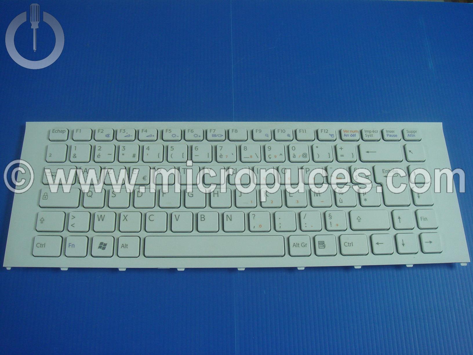 Clavier AZERTY pour SONY VPC-EA blanc