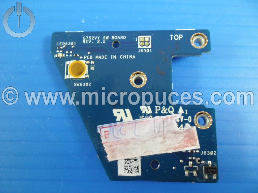 Carte fille bouton power pour ASUS G752