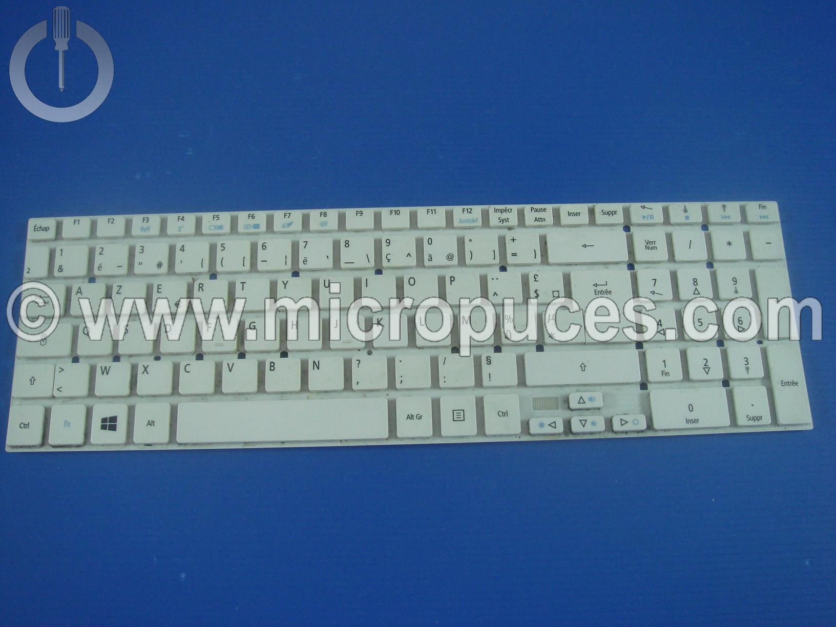 Clavier AZERTY blanc pour ACER Aspire V3-572G