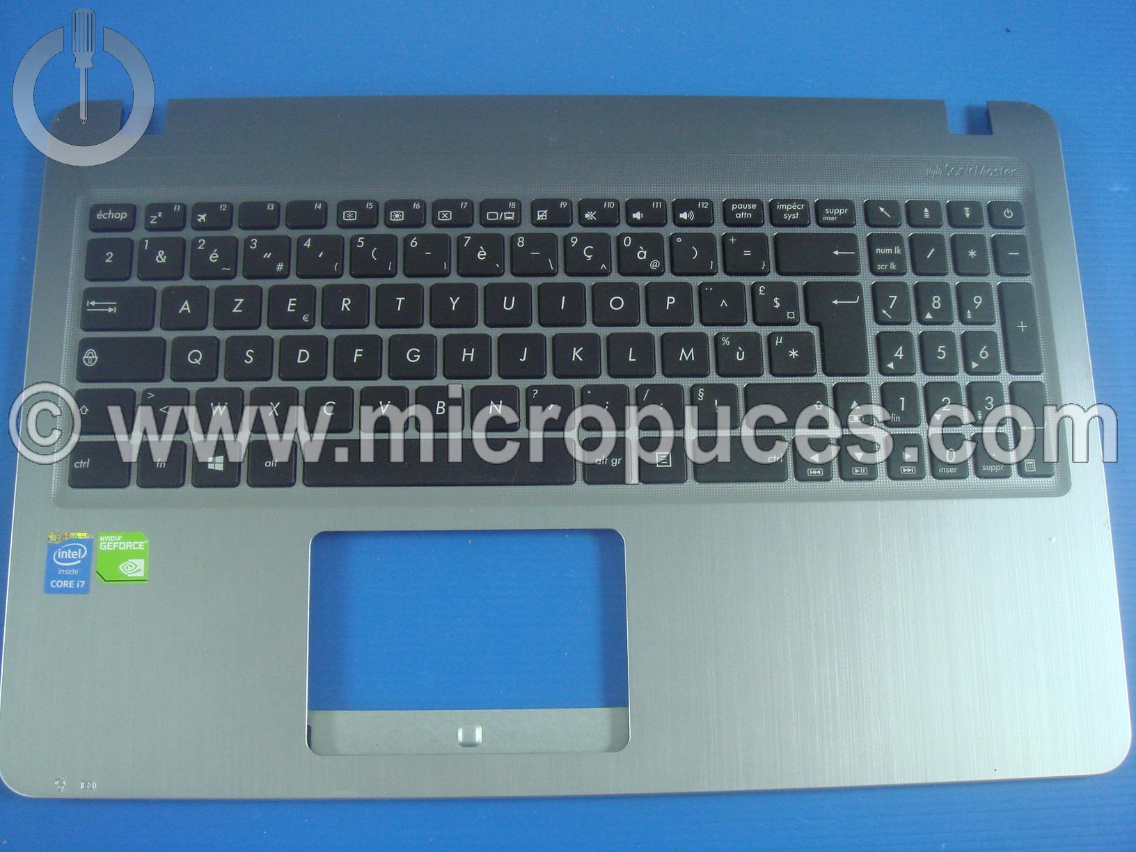 Clavier + top case AZERTY gris pour ASUS X540YA
