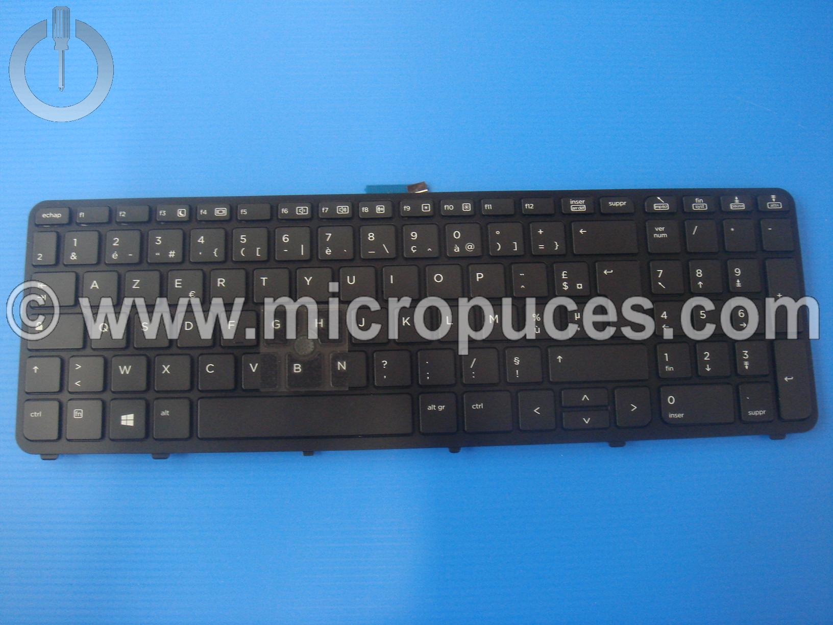 Clavier AZERTY pour HP ZBOOK 15 ou 17 G1 ou G2 non rtro clair