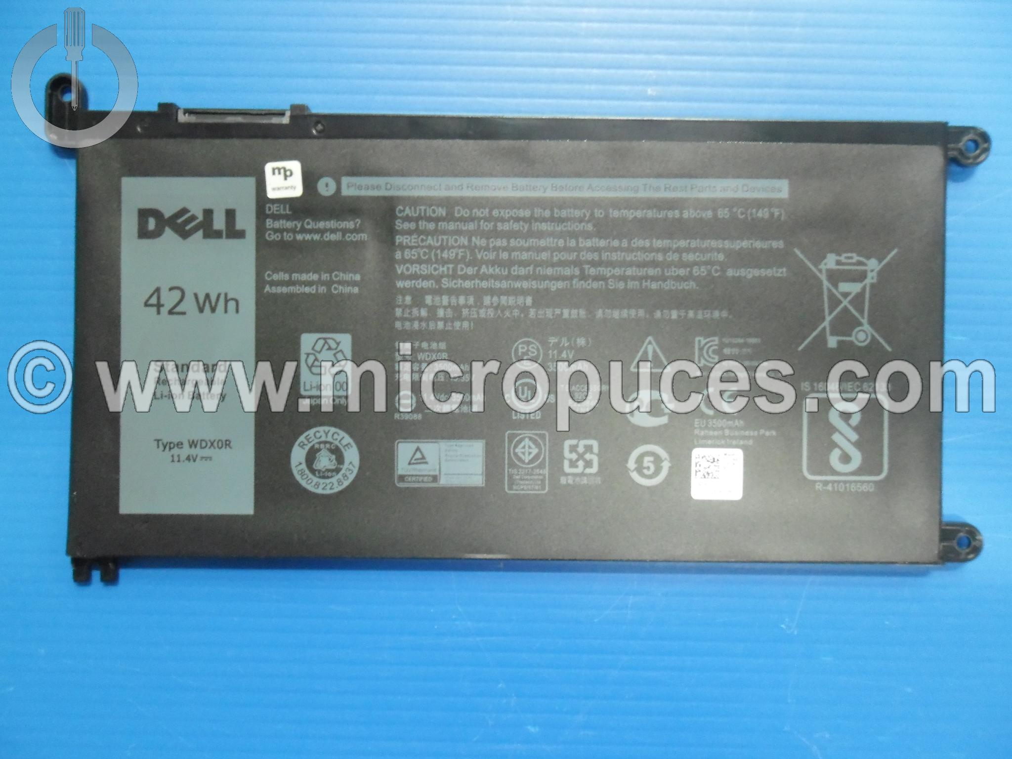 Batterie de remplacement WDX0R pour DELL
