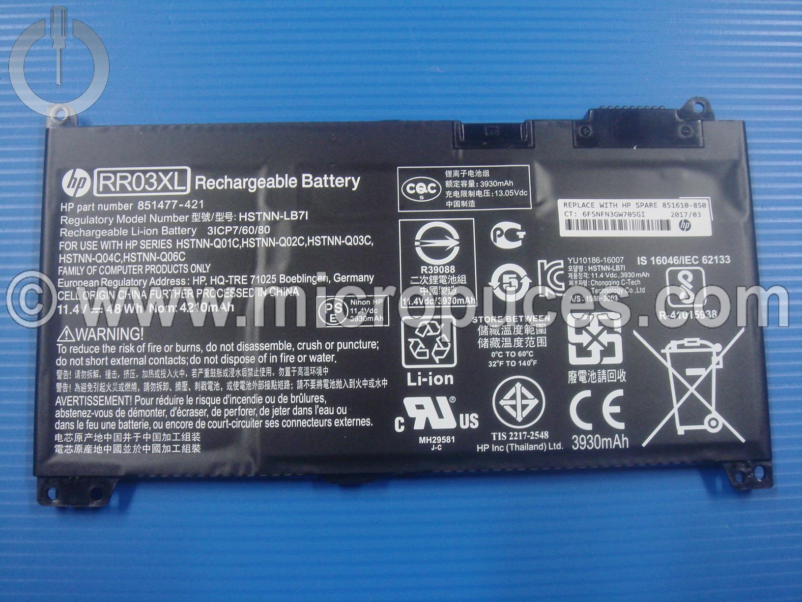 Batterie d'origine HP RR03XL