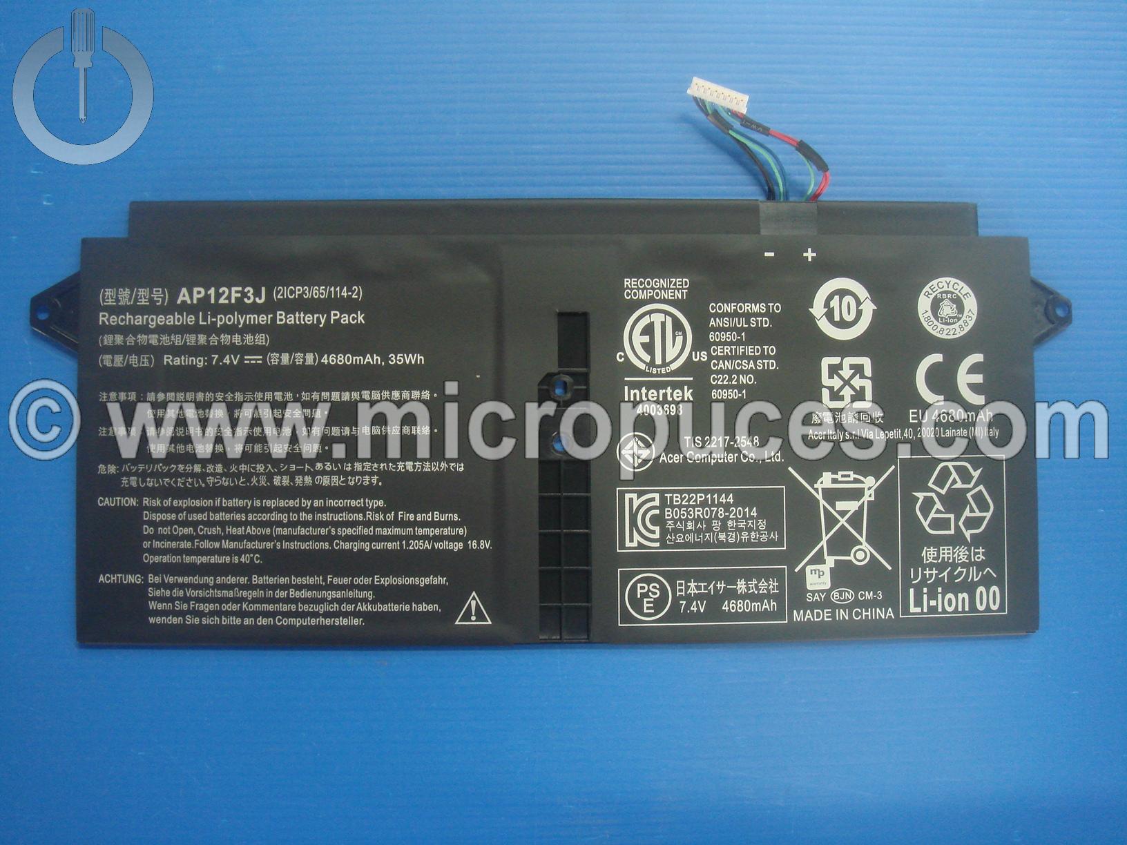 Batterie AP12F3J pour ACER S7-191