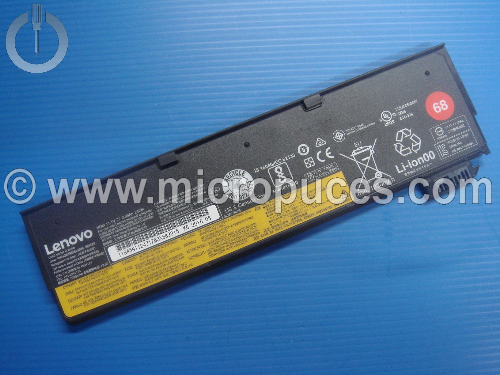 Batterie externe 45N1124 pour Lenovo Thinkpad L560 T560 W550