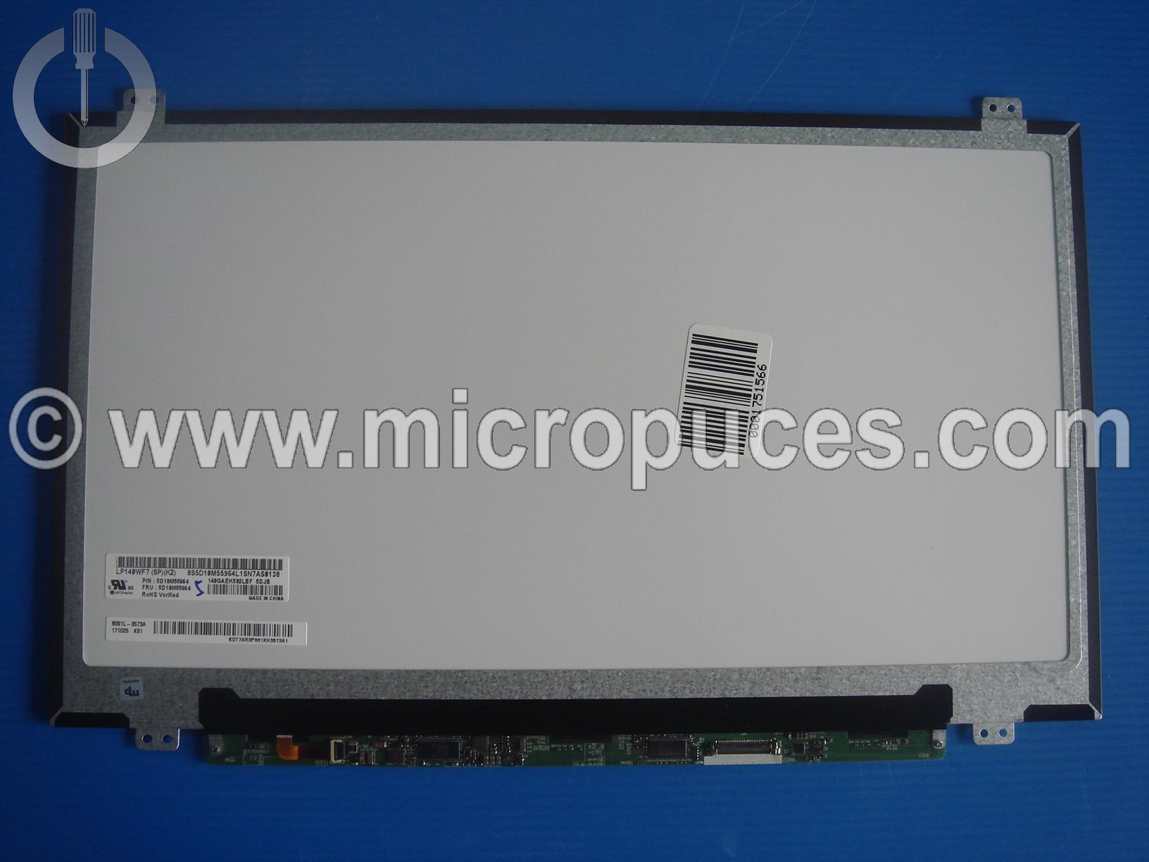 Ecran 14" Led Slim 30 pin FHD 1920 x 1080 - 315mm - neuf