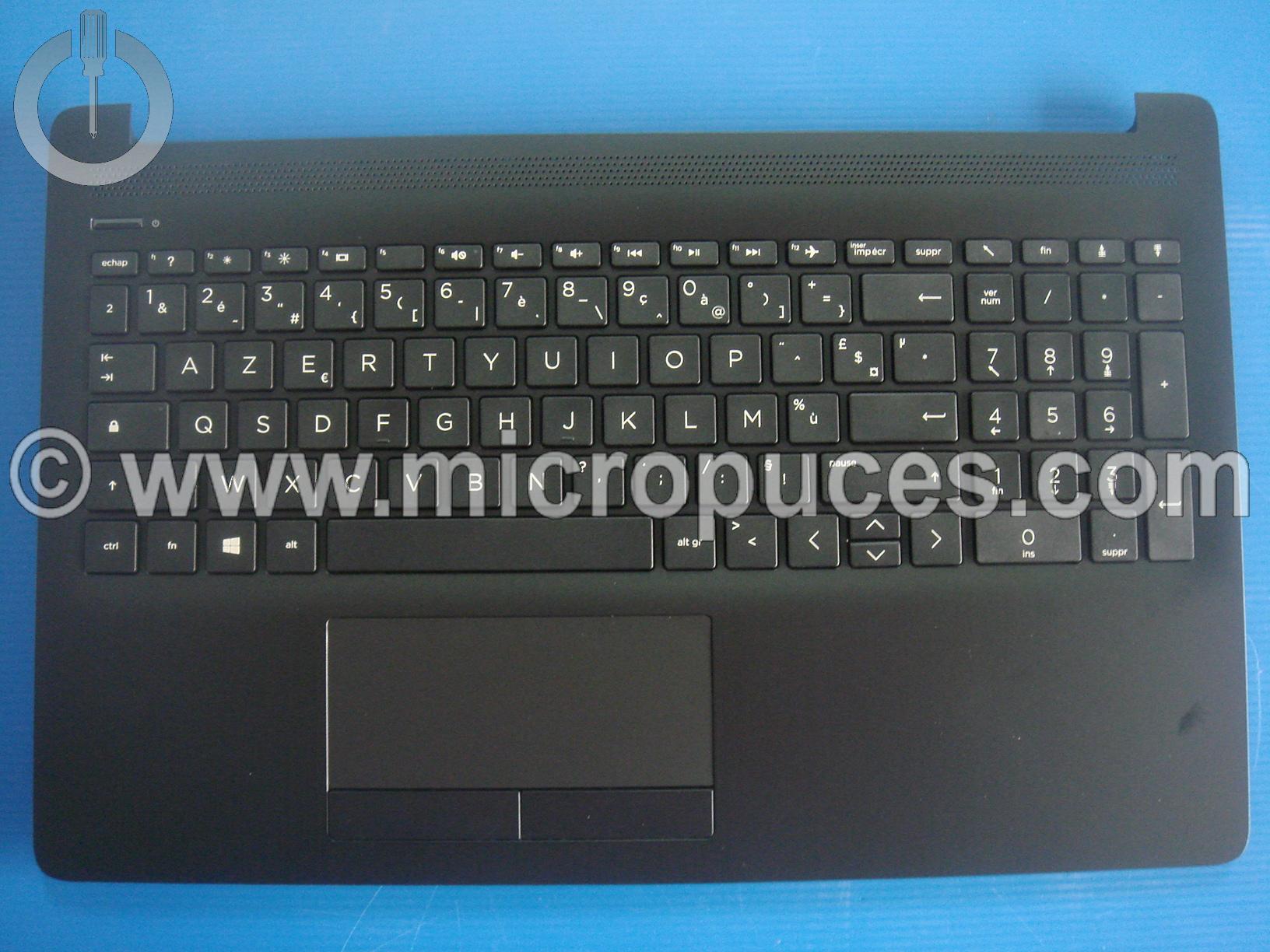 Clavier AZERTY + plasturgie noire brillante pour HP Pavilion 15-da 15-db