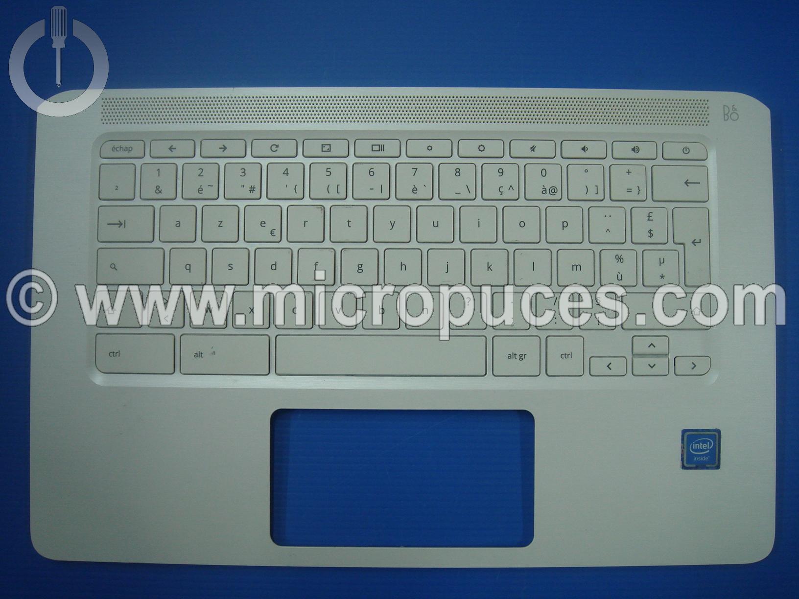 Clavier + plasturgie de dessus blanche AZERTY pour HP Chromebook 14-C