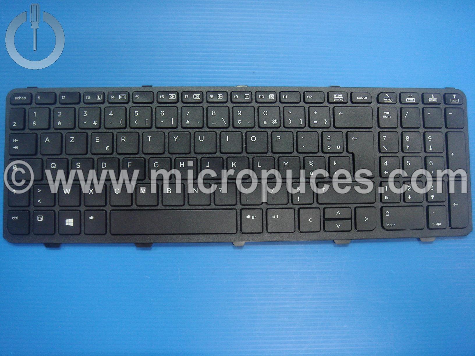 Clavier AZERTY pour HP Probook 450 470 G0 G1 G2 non rtro clair